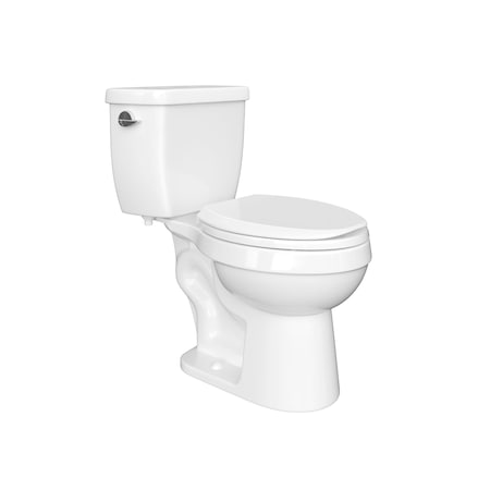 Proflo Edgehill 1.28 GPF Two Piece Round Toilet with Left Hand Lever - Less Seat, ADA Compliant PROPFEHC012HEWH
